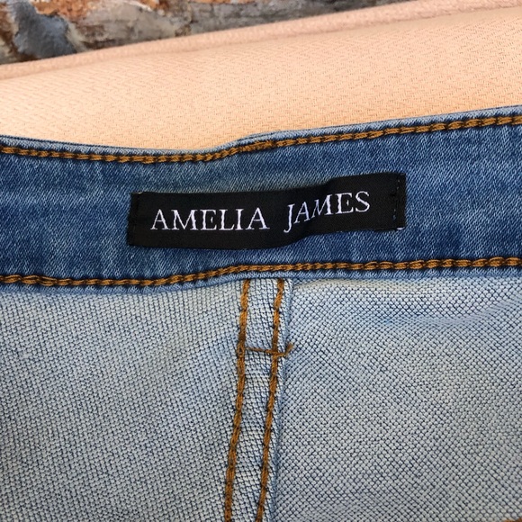 AMELIA JAMES Jackson Cotton Blend Mid Rise Blue Wash  Skinny Jeans XL - Picture 7 of 16